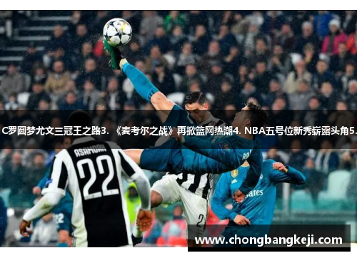 1. 林丹复出挑战谌龙五局大战2. C罗圆梦尤文三冠王之路3. 《麦考尔之战》再掀篮网热潮4. NBA五号位新秀崭露头角5. 刘诗雯夺冠梅开二度盼创造历史